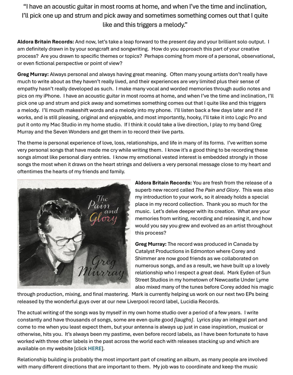ALDORA BRITAIN RECORDS